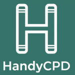 HandyCPD logo featuring a stylised 'H'.